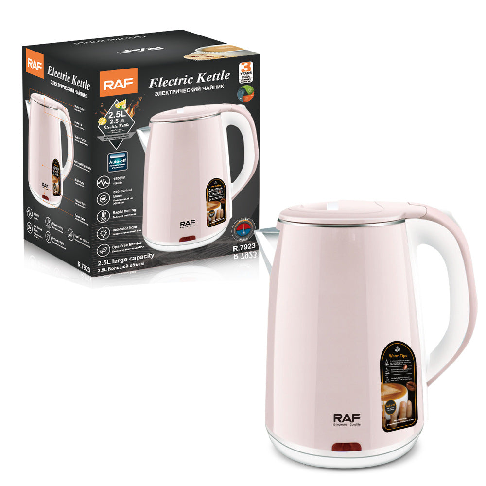 RAF European and American Standard Household Electric Kettle Large Capacity Fast Boiling Kettle Automatic Power-off Anti-dry Boiling Kettle2.3L7923