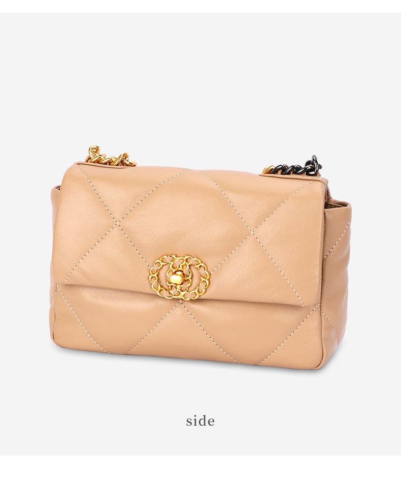 French Retro New Soft Elegant Sheepskin Shoulder Bag Clutch Trendy Fashion Chain Crossbody Women's Bag