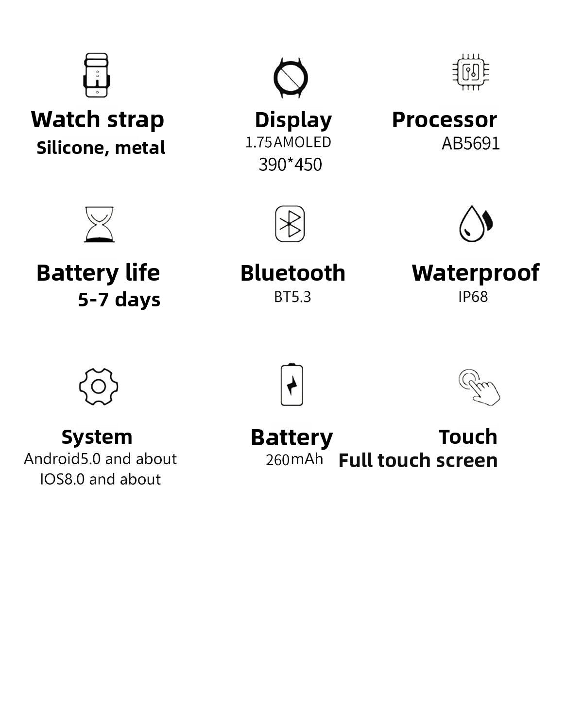 Smart Watch HK82Square AMOLED Screen Lady NFC Reminder sleep monitoring waterproof smart wearable