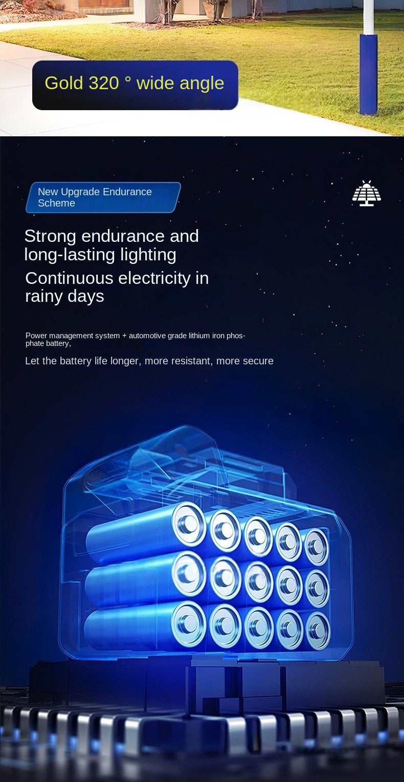 Solar Street Light Outdoor Rainproof Garden Light High Brightness Intelligent Human Body Sensor Factory Road LED Street Light