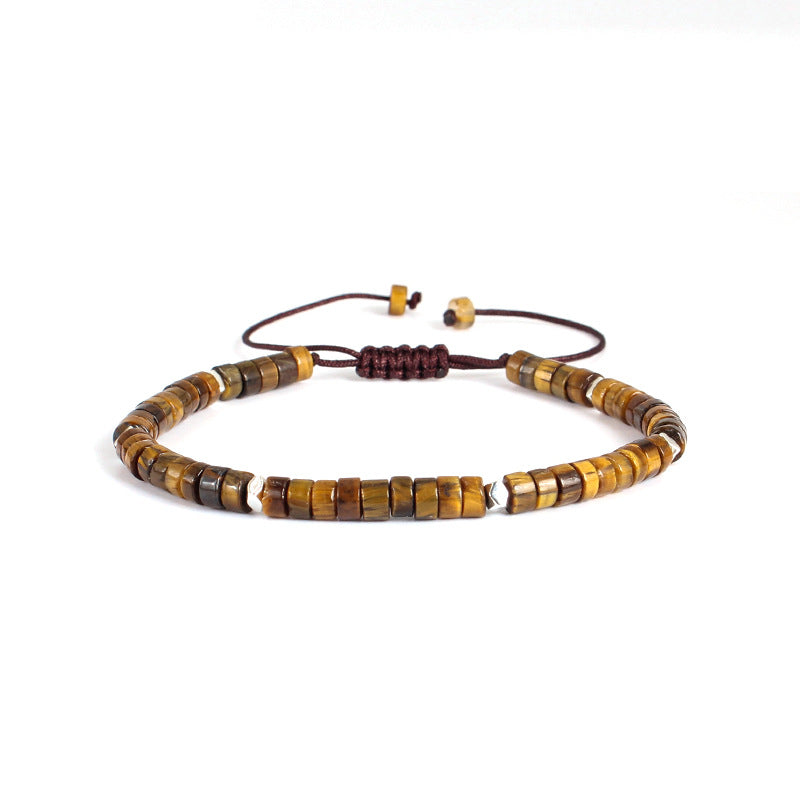 Women's Lapis Lazuli Handwoven Bracelet Natural Stone Beaded Green Imperial Adjustable Woven Bracelet