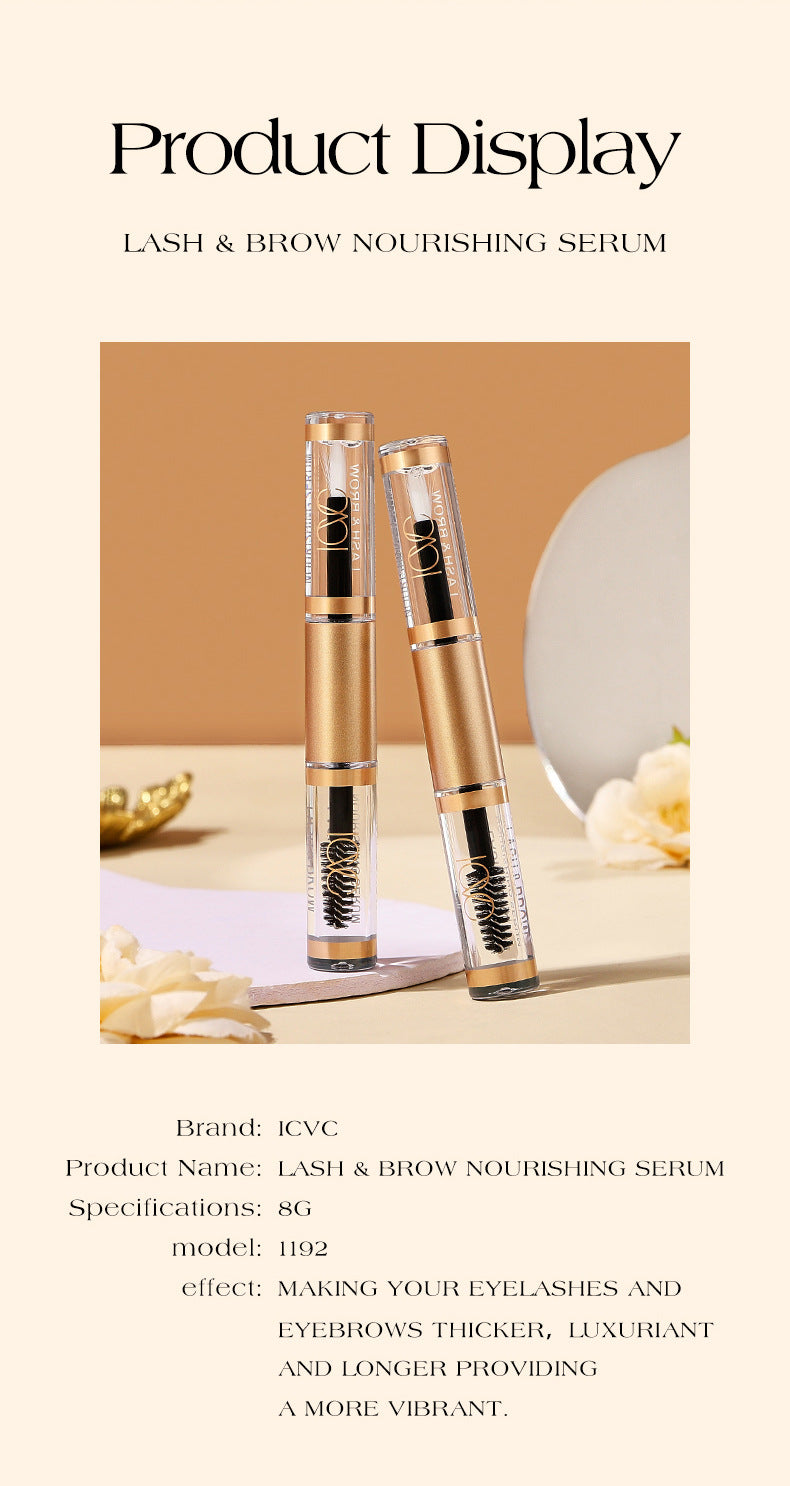 European Dropshipping Double-Ended Mascara Curling Dense Eyebrow Liquid Packaging Makeup Customizable Label