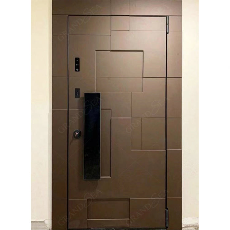 USA Style Exterior Modern High Glossy Black Solid Metal Front Aluminum Stainless Steel Pivot Entry Doors Price