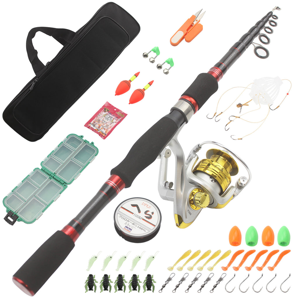 Carbon Fiber Telescopic Lure Rod Short Section Telescopic47Centimeter sea rod can be used FBA Overseas Warehouse Fishing Gear