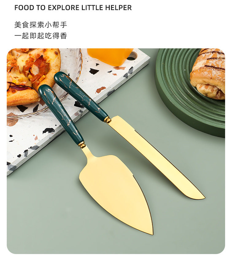 Ceramic Handle Stainless Steel Knife and Spatula Gift Set Creative Baking Tools Cheese Knife Butter Knife Cake Spatula Pizza Spatula