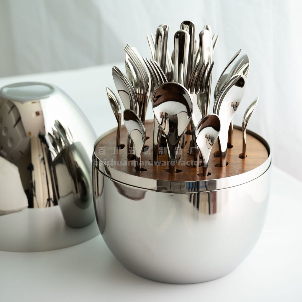 tablewareset Storage Golden Egg Stainless Steel24High-looking restaurant cutlery, forks and spoons set