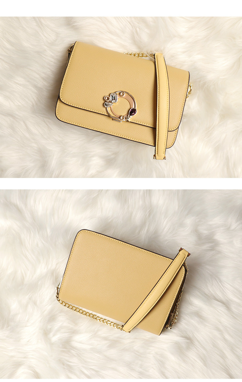 Trolis Luxury Women's Bag Two-Layer Cowhide Small Square Bag Niche Versatile Single Shoulder Crossbody Chain Women's Bag Manufacturer