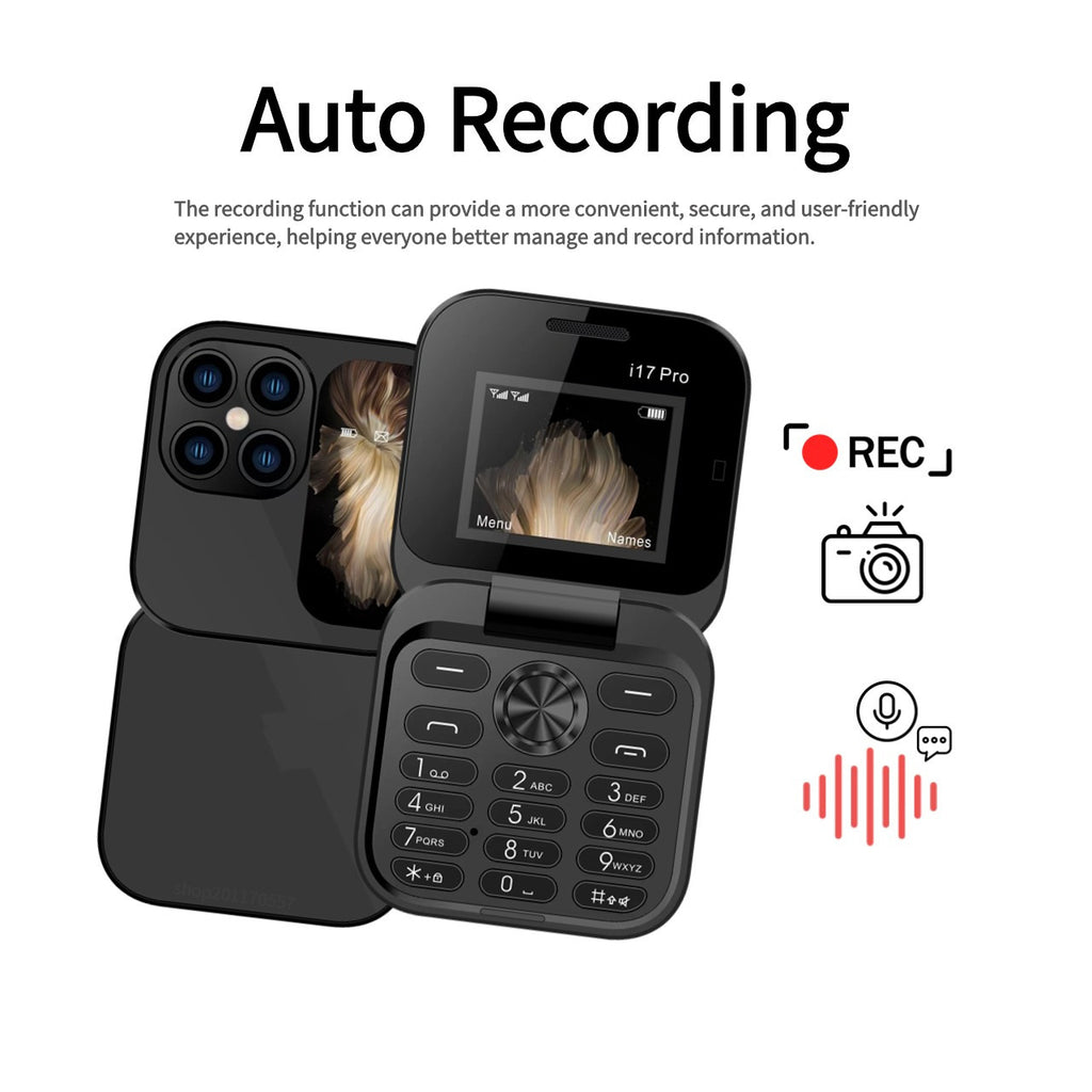 Hot Selling Exquisite Appearance Mini Folding Feature Phone Flip Cover Elderly Button Phone Pocket Phone