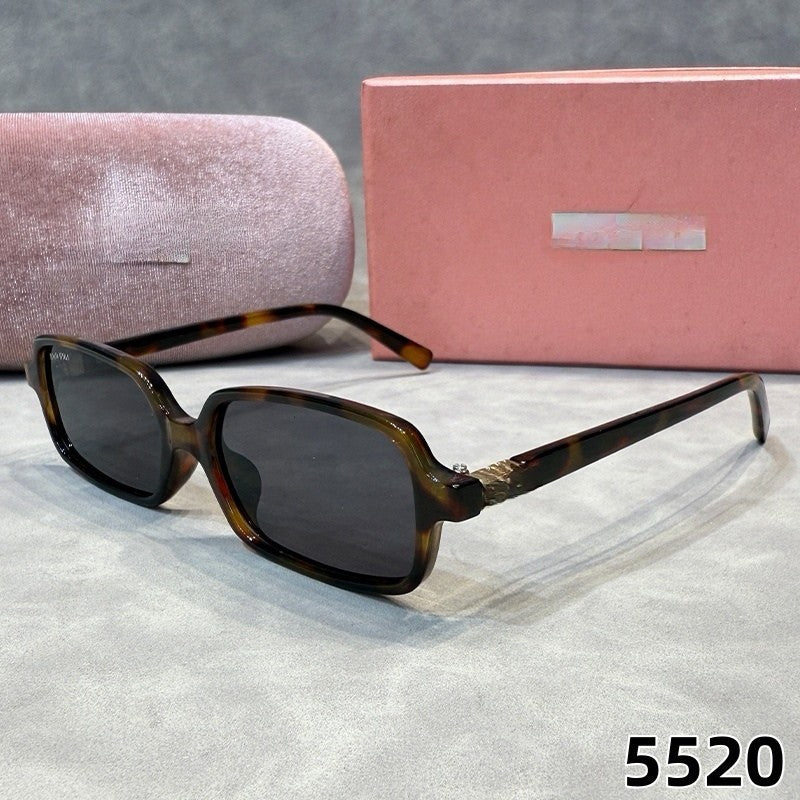 New Korean Version Bookworm Square Frame Tortoiseshell Sunglasses for Women Trendy Fashionable High-end Small Face Round Face Sunglasses
