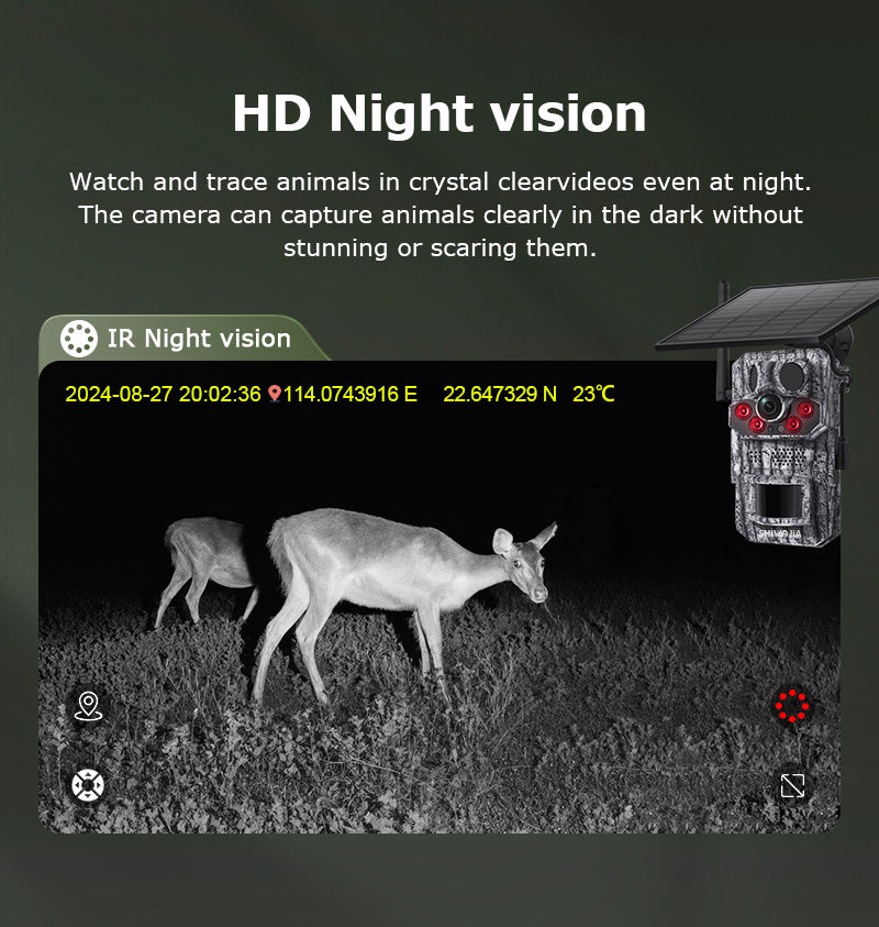 Camouflage Outdoor Forest Solar4G Camera GPS Positioning Outdoor Detection Night Vision Animal Detection Camera