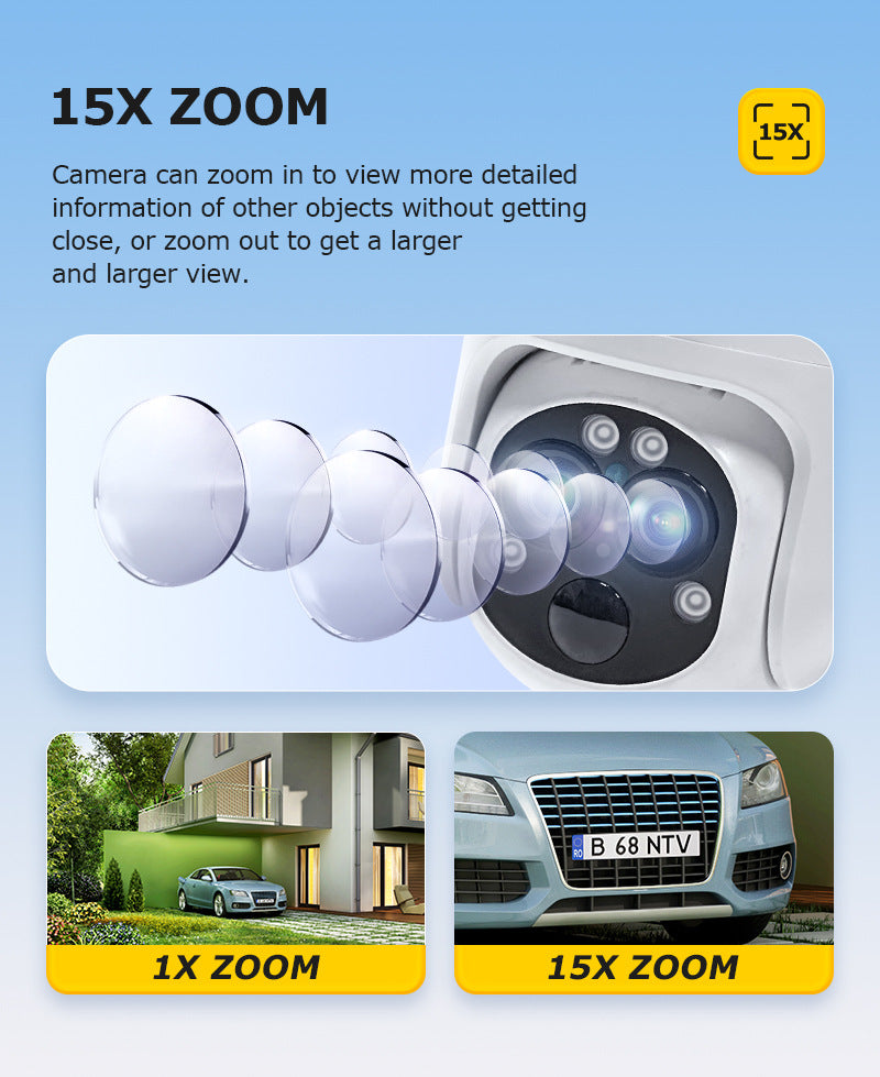 New three-eye waterproof solar camera15Times6MP High Definition Wireless Multi-zone Surveillance Gun Ball Machine