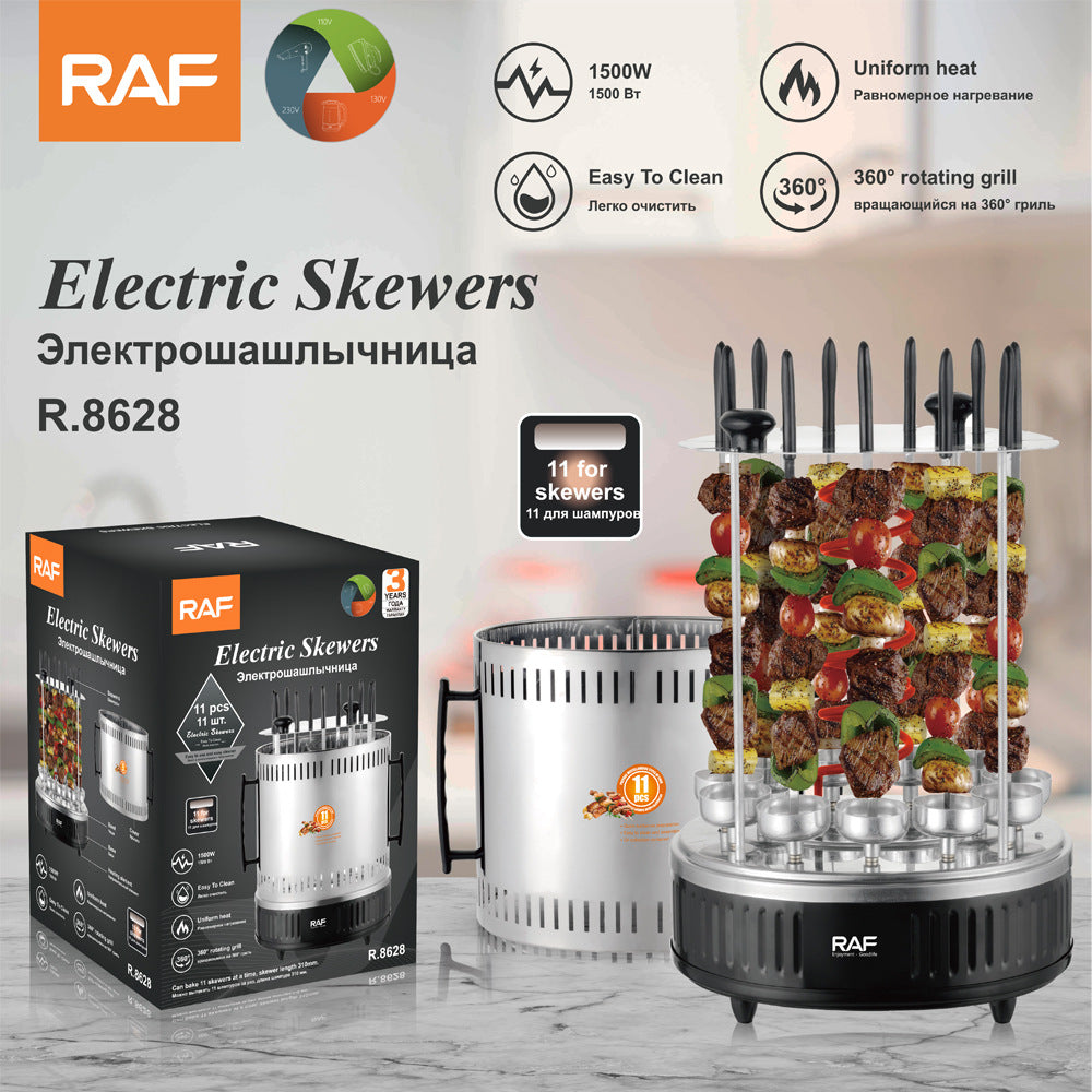 RAF European Standard BBQ Grill Skewer Machine Household Multifunctional Grilling and Frying Integrated Smokeless Charcoal Grill