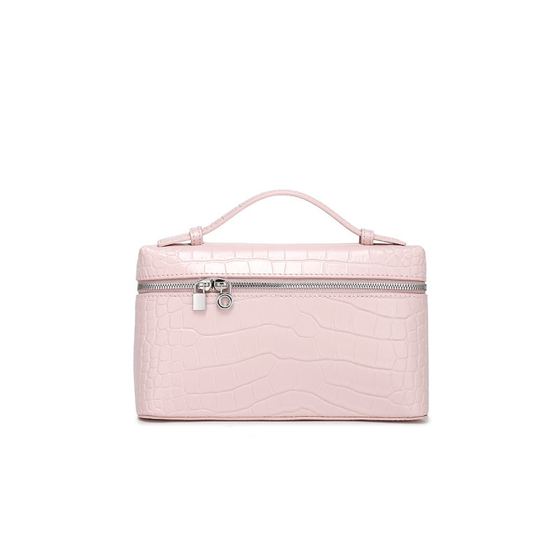 GIgi Same Style Women's Bag Niche Elegant Handheld Lunch Box Bag Women Simple Top Layer Cowhide Single Shoulder Crossbody Small Bag