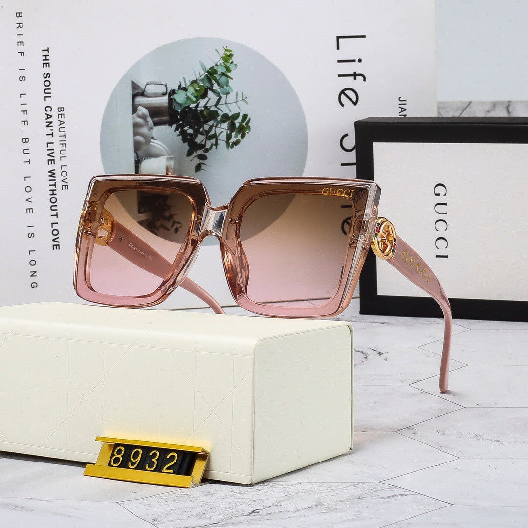New European and American Trendy Fashion Versatile Personality Sunglasses High-end Square Frame Sunglasses Internet Celebrity Style Driving Sunglasses