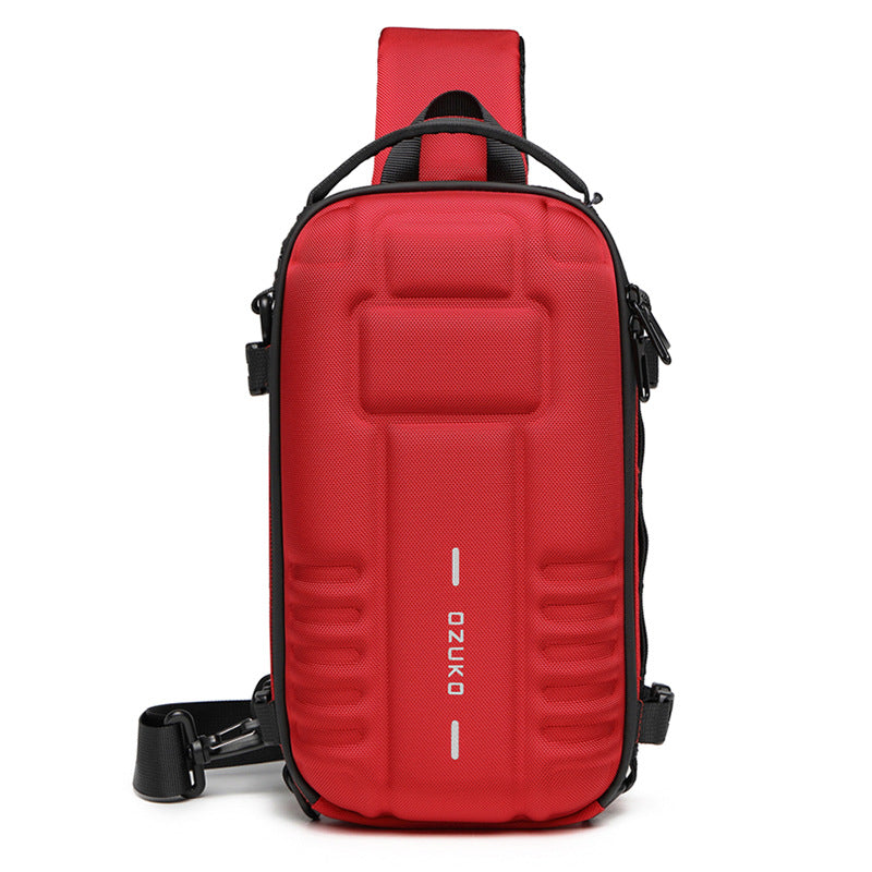 OZUKO EVA Hard Shell Chest Bag Men's Crossbody Bag Tactical Functional Waterproof Large Capacity Outdoor Cycling Bag