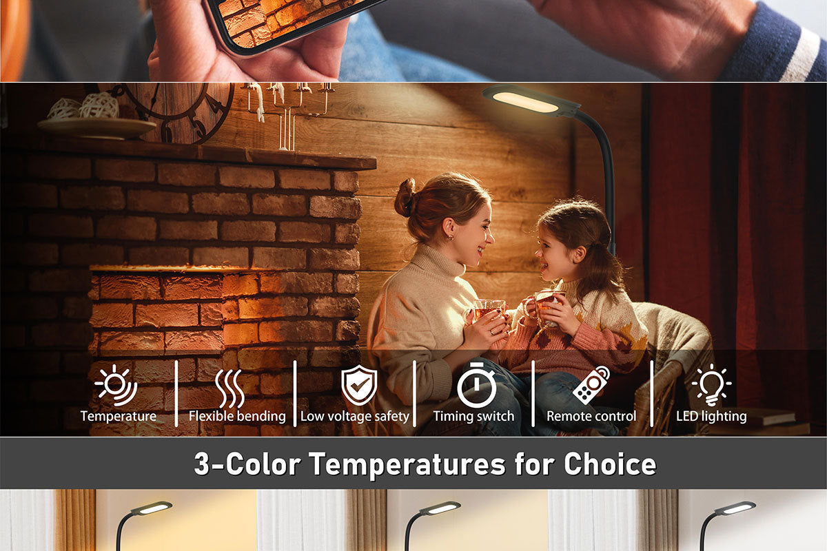 led Reading Lamp Sofa Floor Lamp Bluetooth Floor Lamp Eye Protection Reading Lamp Bedside Floor Lamp Three Color Temperature Adjustable