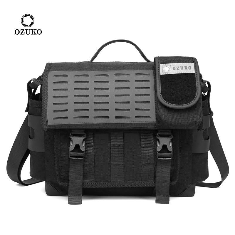 Men's Messenger Bag Multifunctional Crossbody Bag Waterproof Cycling Shoulder Bag Outdoor Commuting Tactical Style Men's Satchel