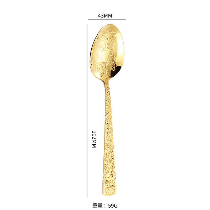 410Stainless Steel Tableware Restaurant Embossed Pattern Knife Fork Spoon24Western Steak Knife and Fork Set