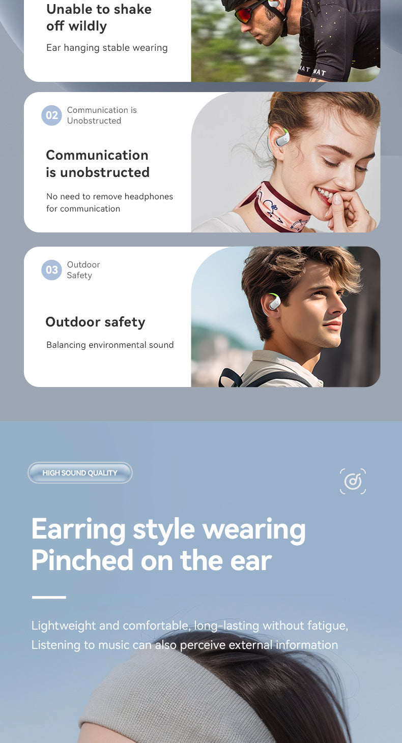 New M82Ear Hanging Type OWS Bluetooth Headset Wireless Running Sports Not Into Ear Noise Reduction Wireless Bluetooth Headset