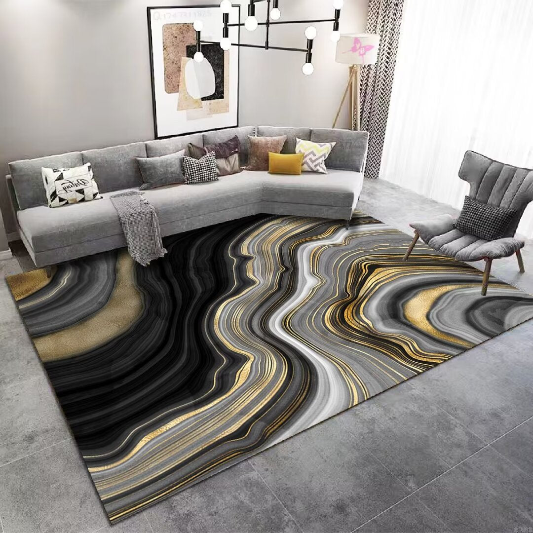 Crystal Velvet Carpet Light Luxury Home Bedroom Non-Slip Wear-Resistant Bedside Blanket Living Room Dirty-Resistant Easy to Care Sofa Coffee Table Blanket