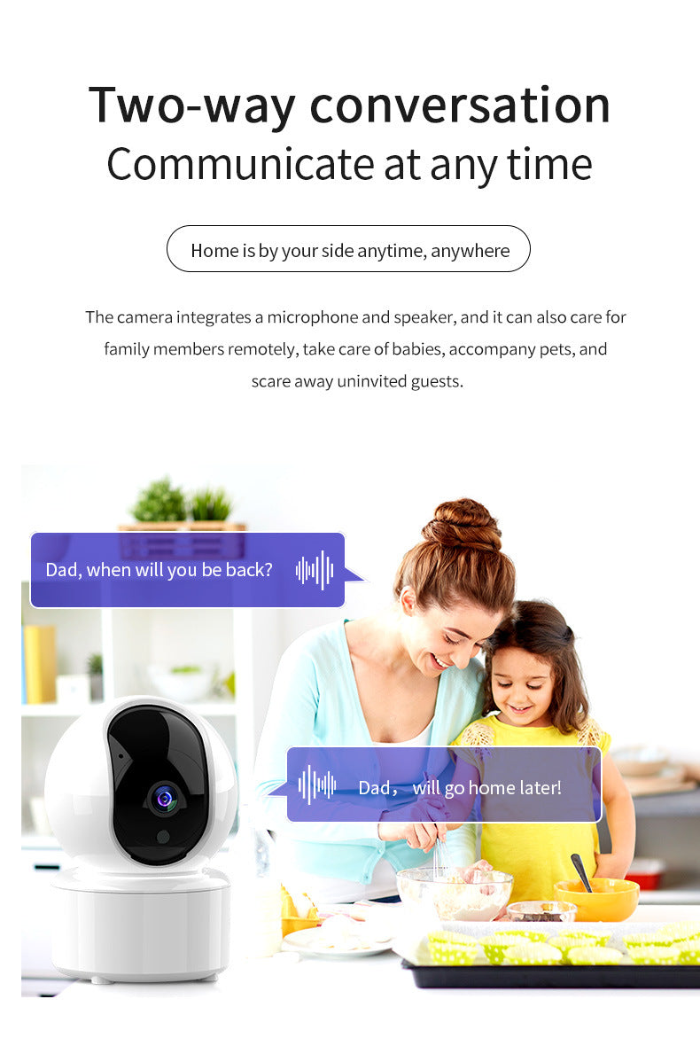 wifi Shake Head Camera Indoor Intelligent Monitoring Alarm Night Vision HD Home Remote Camera Infrared