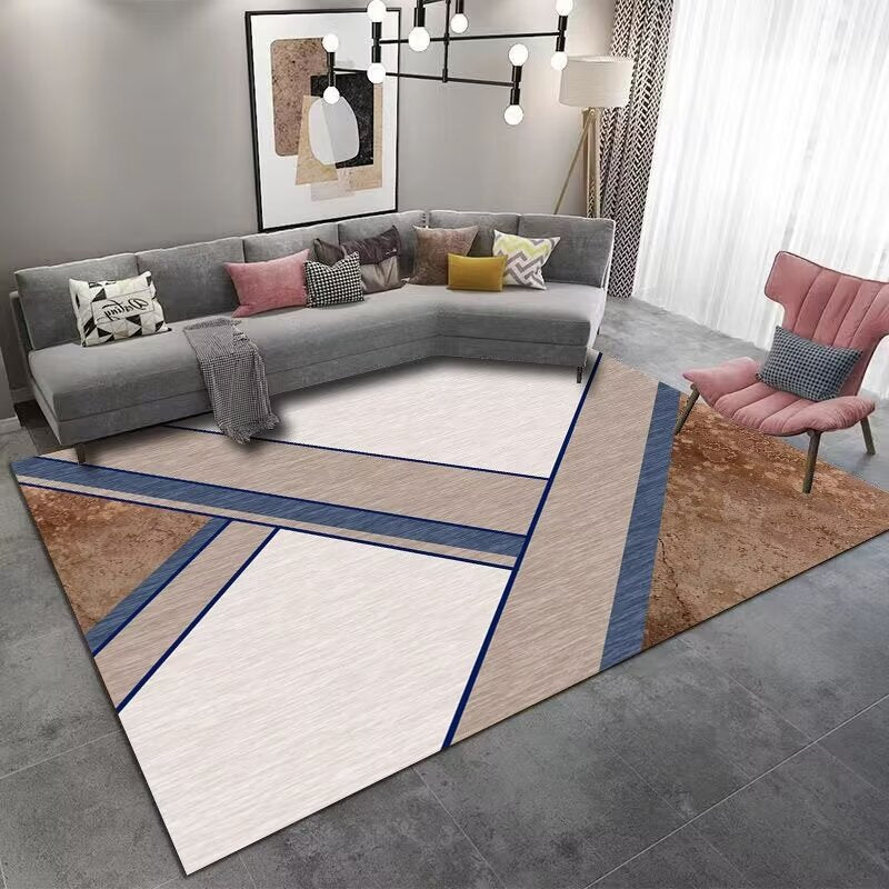 High-End Living Room Sofa Coffee Table Rug Light Luxury New Chinese Style Nordic Simple Modern Abstract Bedroom Full Carpet