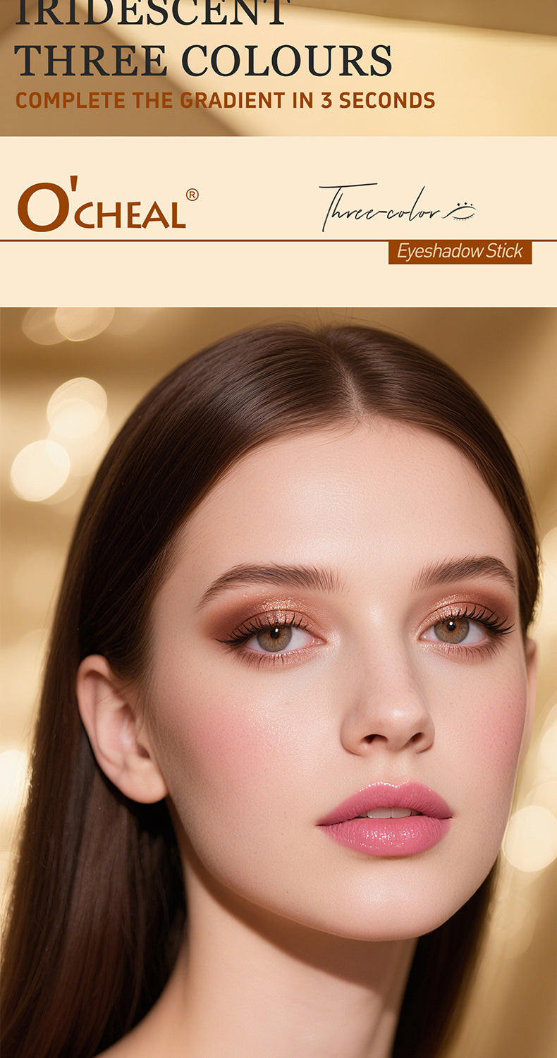 One-Stroke Gradient Lazy Three-Color Eyeshadow Stick Matte Shimmer Pearl Highlight Eyeshadow Pen