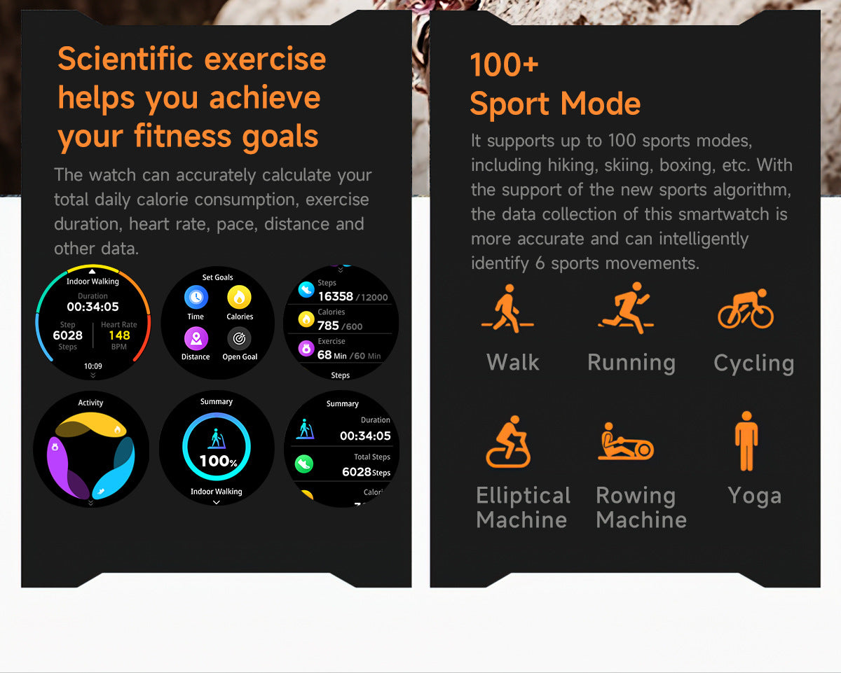 KC91Smart Watch Bluetooth Call Heart Rate Pedometer Sleep3ATM Waterproof GPS Beidou Positioning Sports Three-Proof