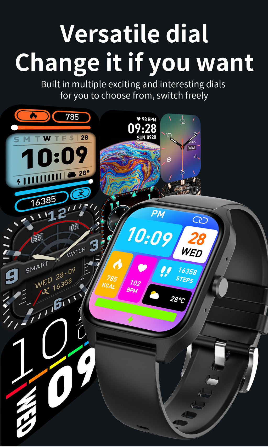 G109Smart Watch1.83inch Bluetooth call, step counting, blood oxygen, sleep monitoring, outdoor sports waterproof