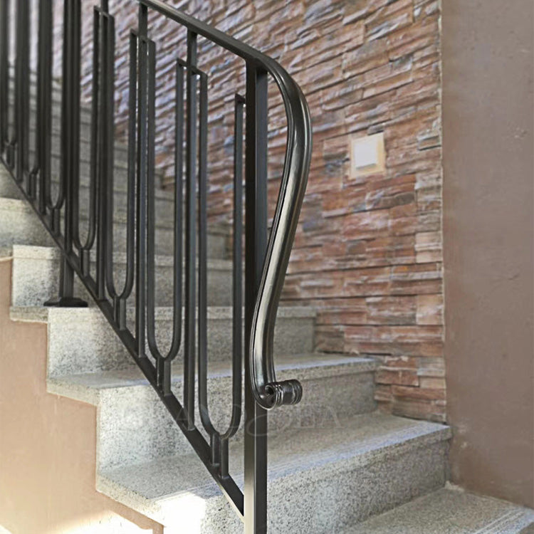 New Design Iron Handrail for Stairs Artistic Iron Stair Handrail
