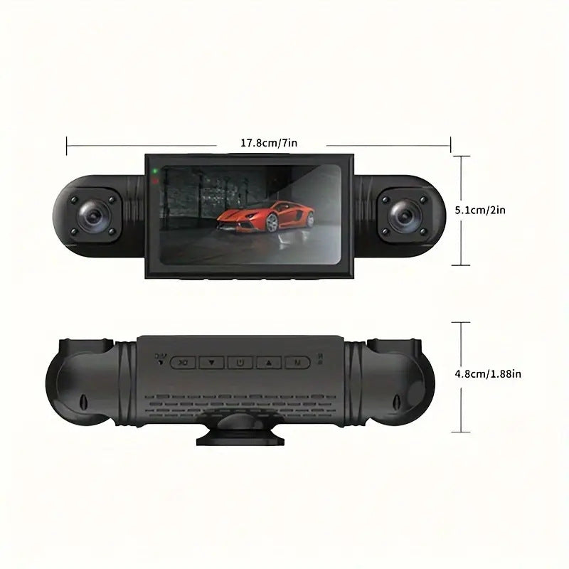 Dash Cam with Four Lenses1080P High-definition infrared night vision four-record simultaneous display dash cam DVR