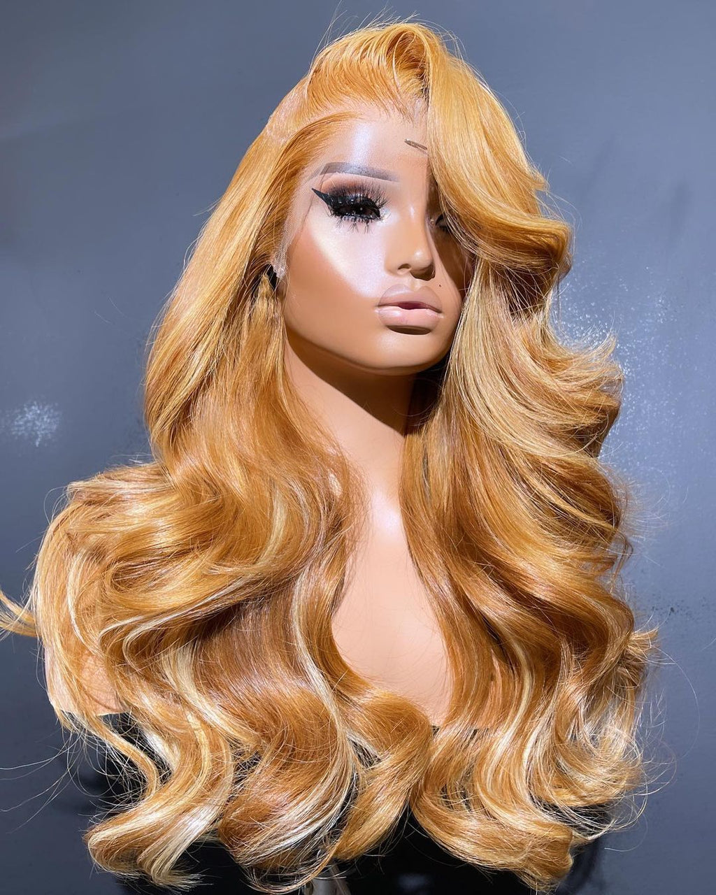 Highlight Ombre Lace Front Wig 13x6 Wavy Lace Glueless Wig