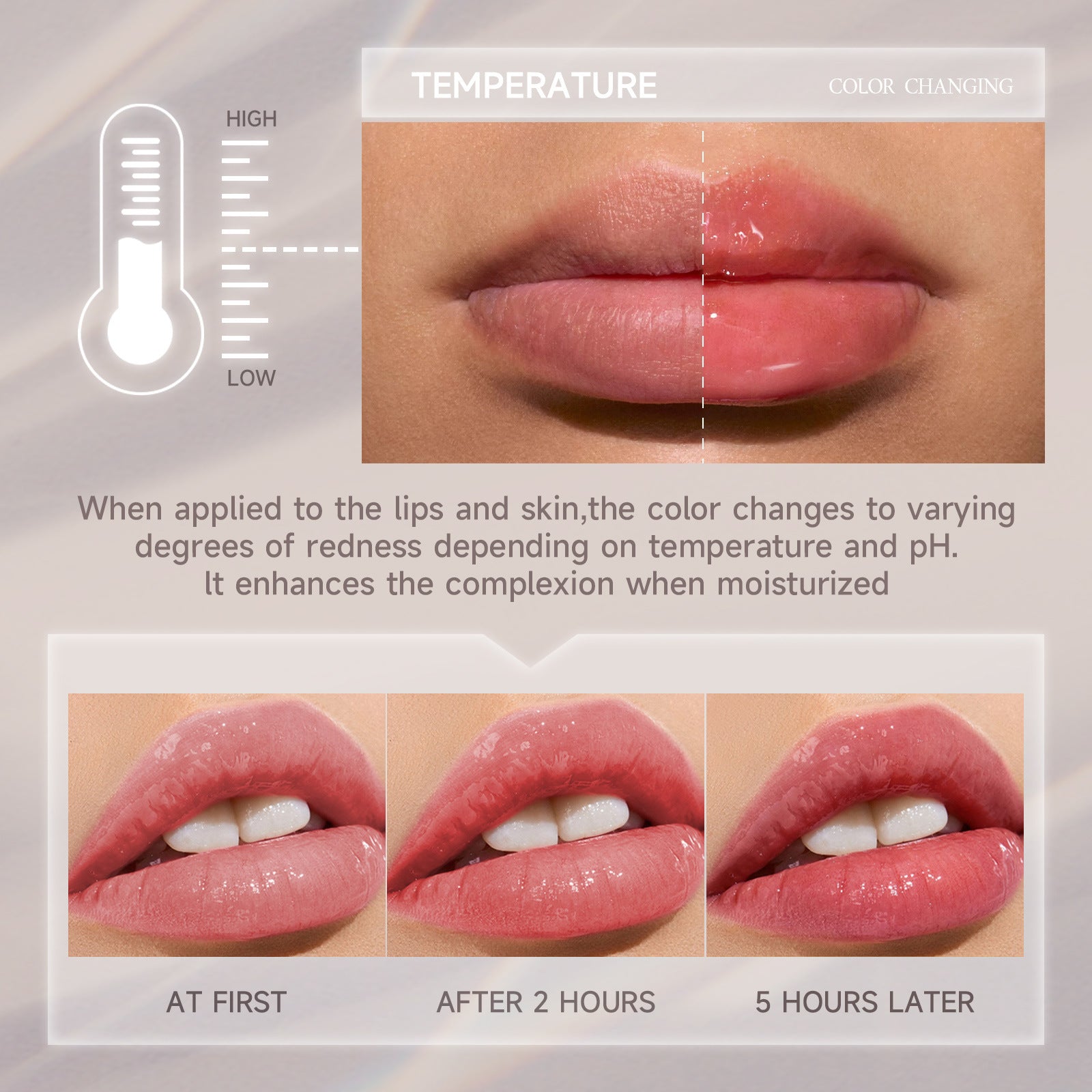 SHELOVES Temperature Changing Blush Stick PH Blush Stick Blush Cream Natural Nude Makeup Rouge Blush