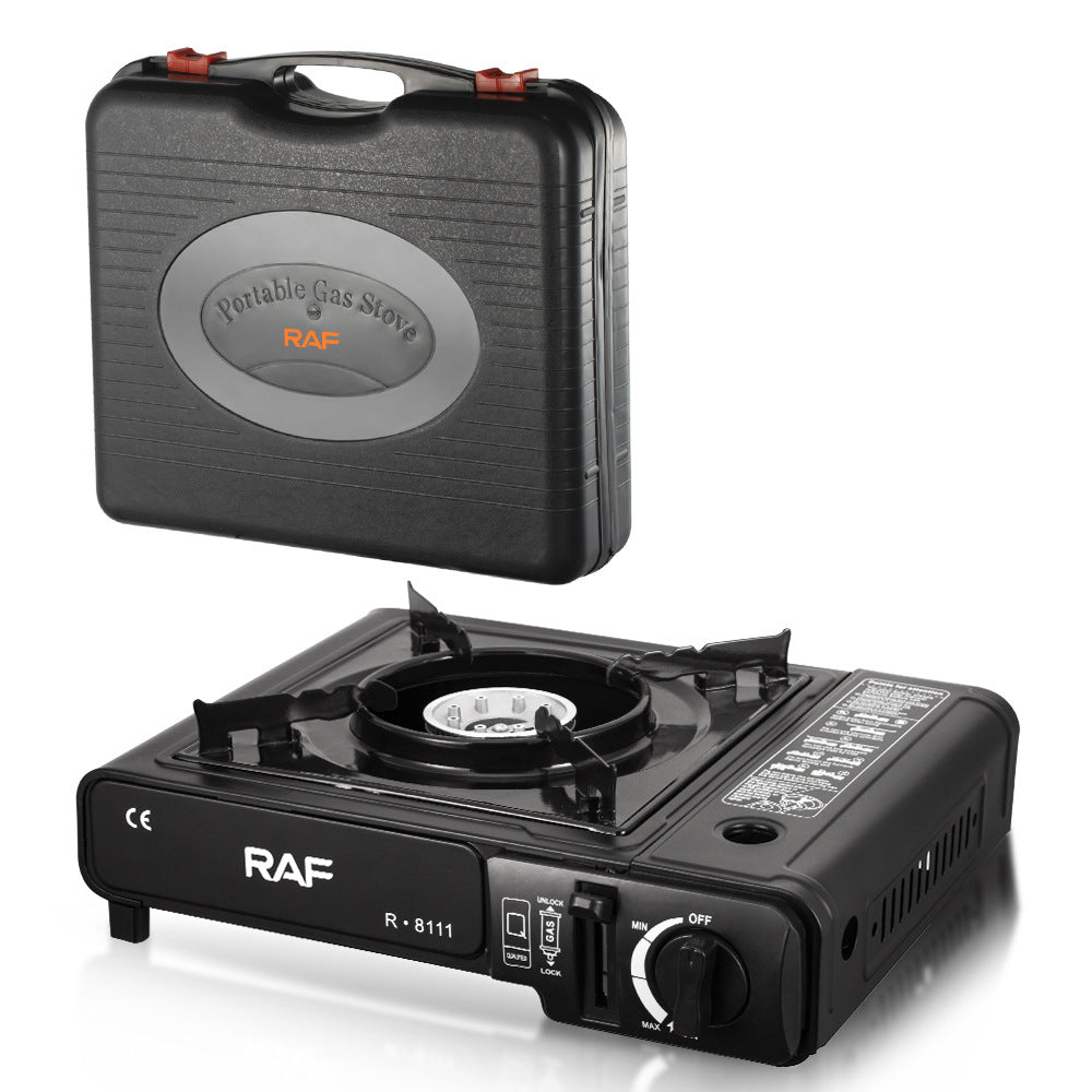 RAF Gas Stove Single Burner Household Liquefied Gas Tabletop Flameout Protection Glass Rotating High Heat Natural Gas R.8111