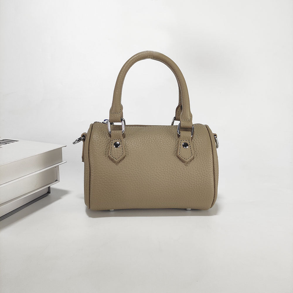 High-end texture genuine leather Boston pillow bag for women2025New Top Layer Cowhide Handbag and Crossbody Bag from Shiling