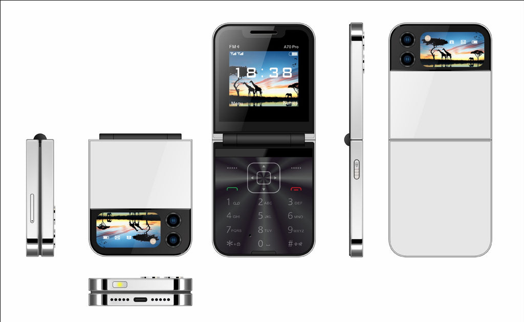 A70pro Flip phone non-smart small phone folding button2G Universal Mini Phone for Foreign Languages