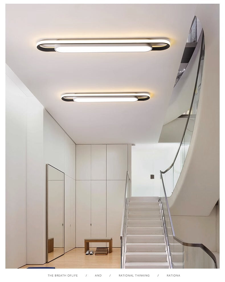 Simple and Modern led Ceiling Light Strip Shape Lamp for Training Room Classroom Gym Car Beauty Lighting Fixture