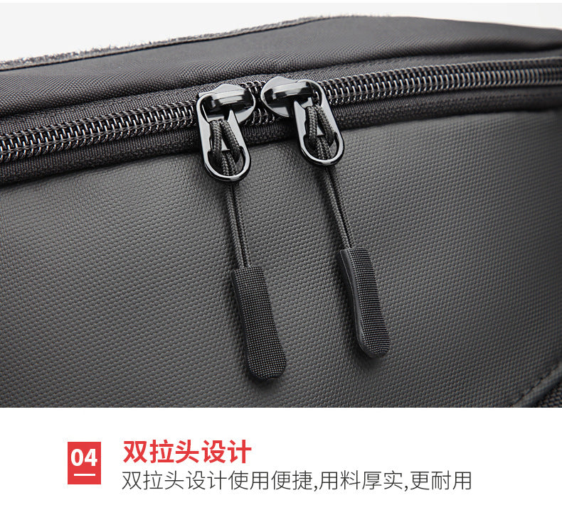 OZUKO Men's Chest Bag Trendy Brand USB Crossbody bag, water-resistant, lightweight, large capacity, single shoulder bag, outdoor chest bag