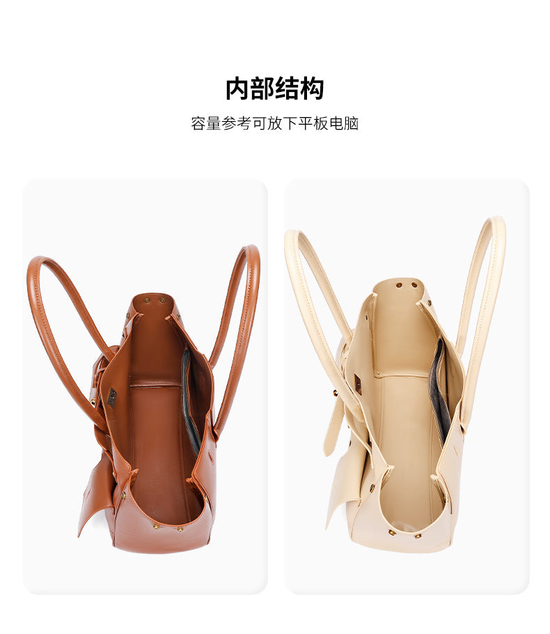 European and American Retro Large Capacity Commuter Tote Bag for Women, Fashionable Women's Bag with High-end Feel, Single Shoulder Underarm Handbag