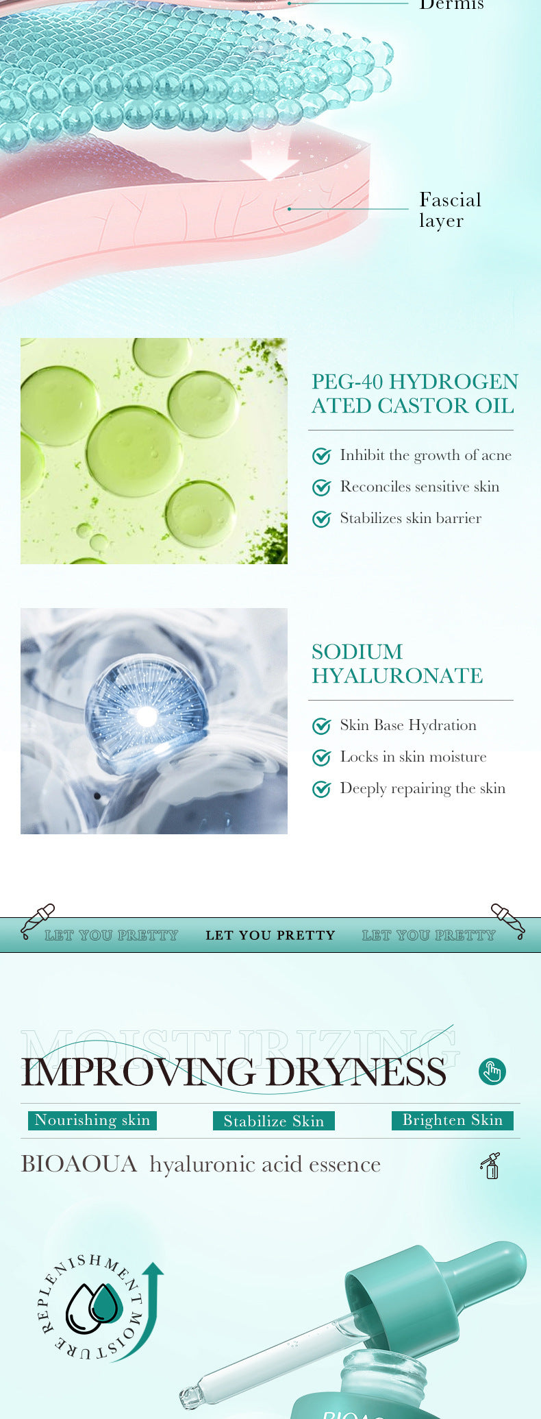BIOAOUA Essence Series Hydrating and Nourishing Vitamins C Essence   Factory Direct Sales