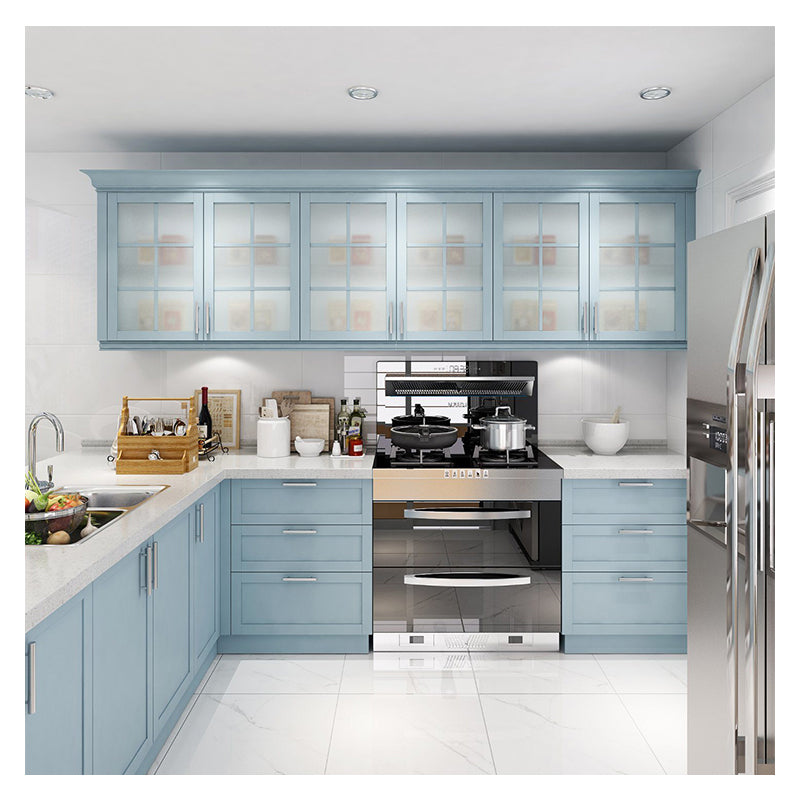 New Design Cabinets Top Cupboard Kitchen Cabinet Set for Small Marble Solid Wood Home Furniture Modular Kitchen Cabinet Modern