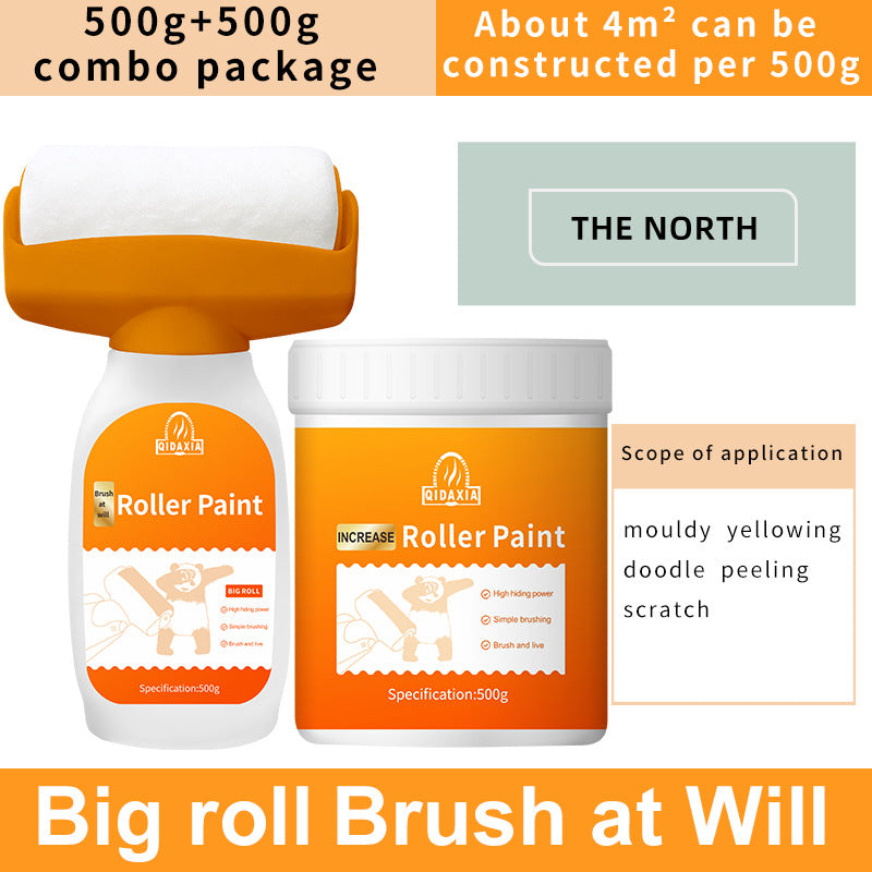 Orange Wall Large Roller Brush Repair Paint Water-Based Odorless Latex Paint Graffiti Cover Wall Roller Paint