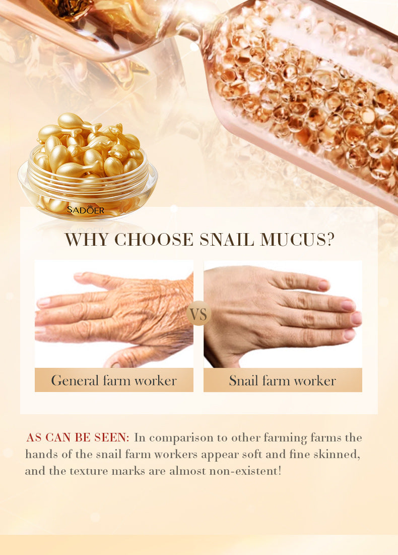 Capsule Essential Oil SADOER Snail Essence Milk Moisturizing and Rejuvenating Cream  Foreign Trade Wholesale