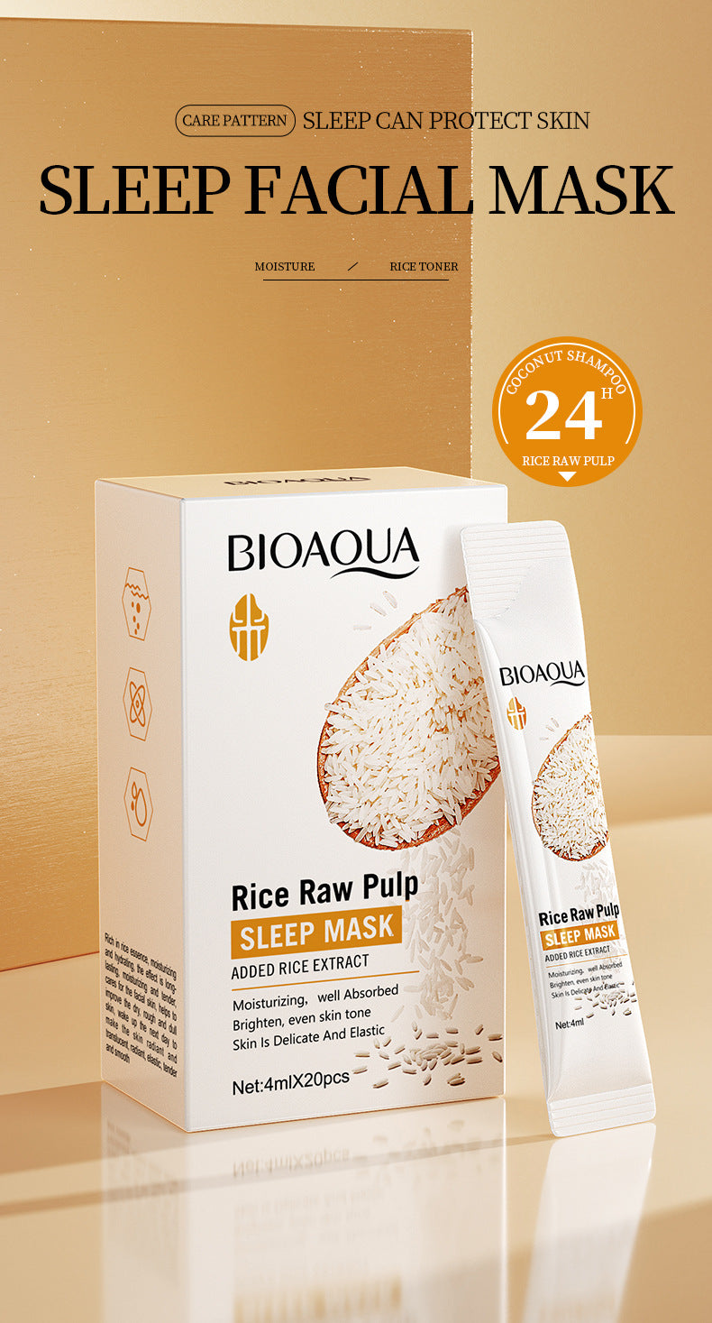 Sleep Mask BIOAOUA Rice No-Wash Apply-Off Good Night Freeze Mask Boxed  Foreign Trade Wholesale
