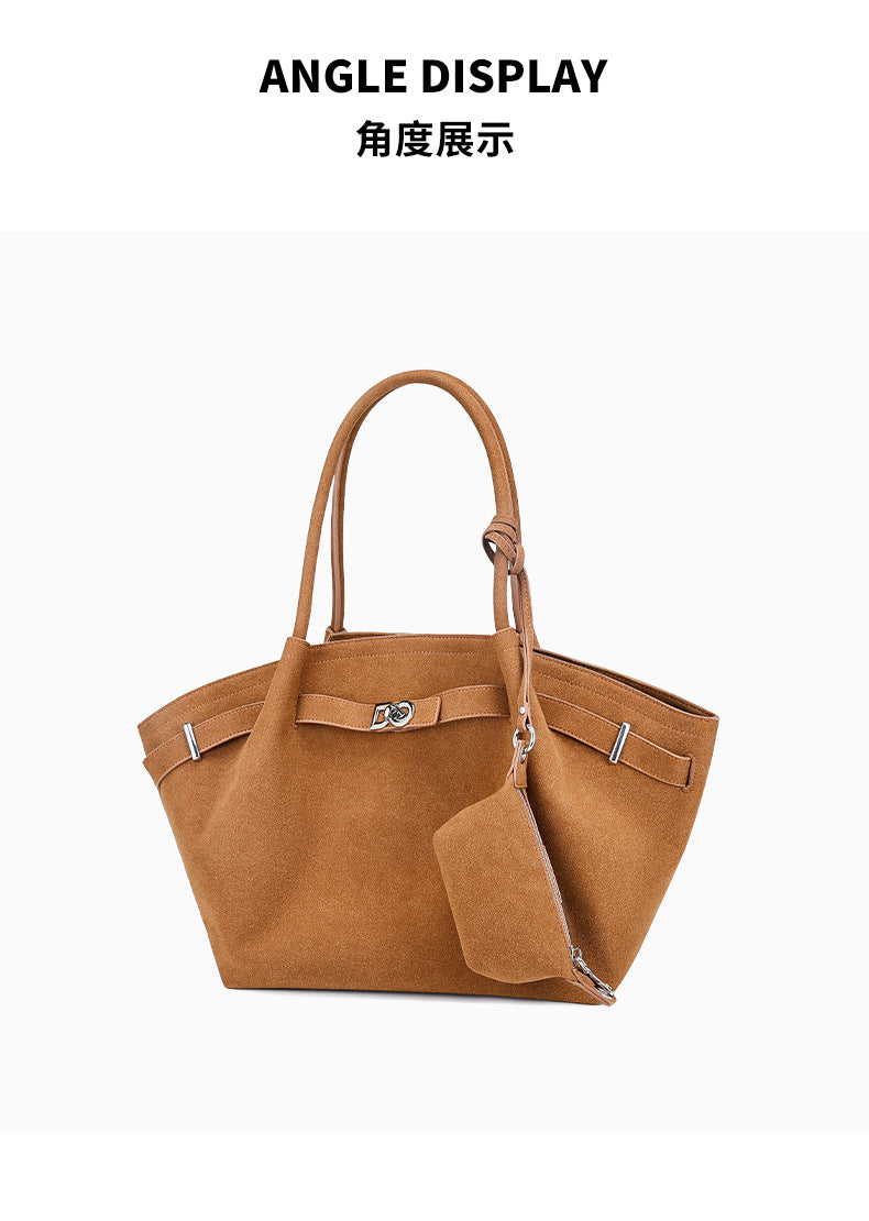 European and American Fashion High-End Handheld Tote Bag for Women New Versatile Trendy Pleated Stylish Single Shoulder Crossbody Bag