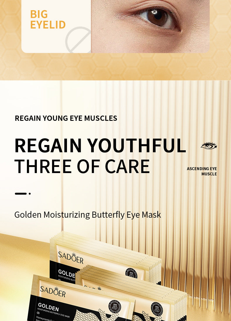 Gold Butterfly Eye Mask SADOER Eyes mask15g Moisturizing and Nourishing Tablets for Cross-Border Wholesale