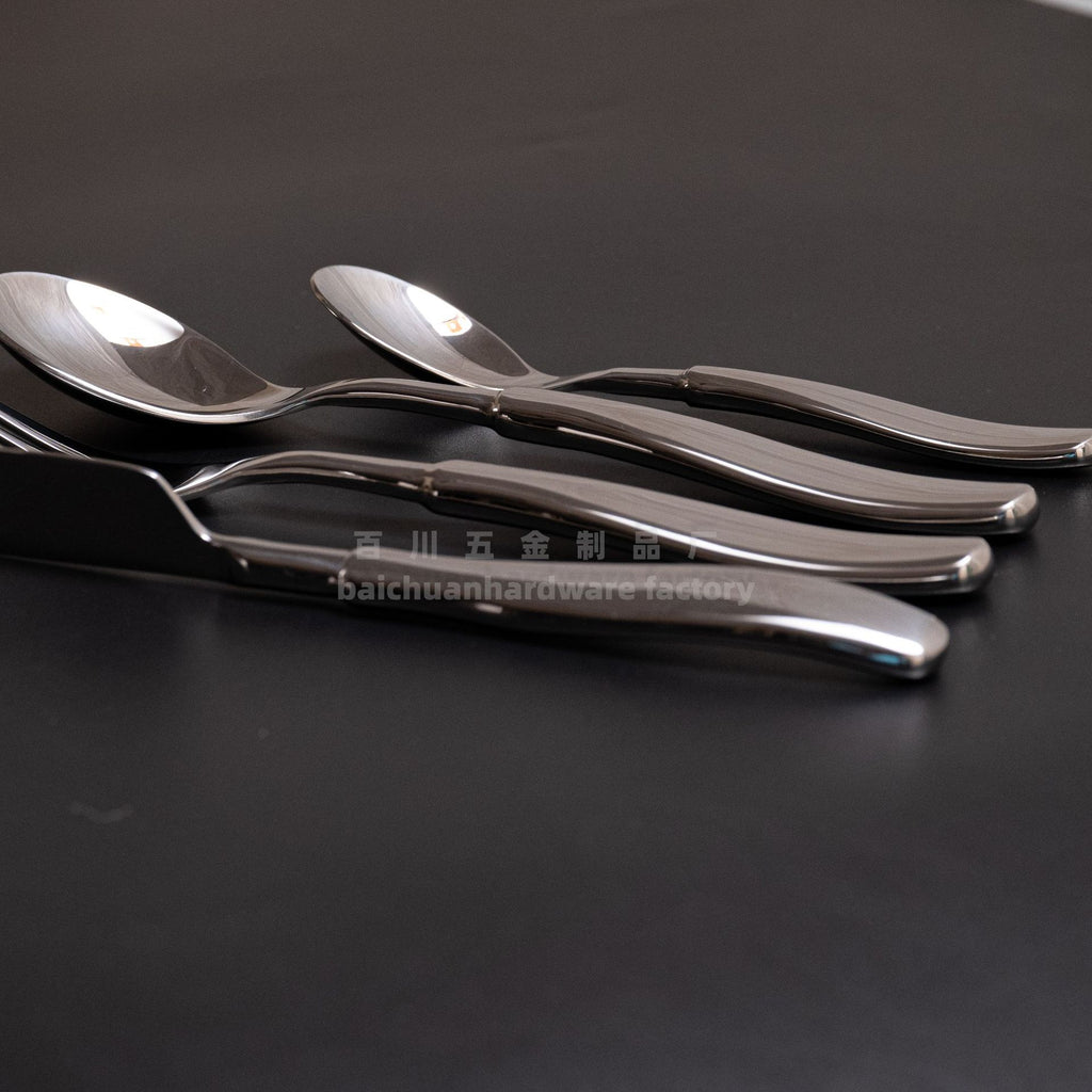 304Stainless Steel Spoon with Thickened Handle, Simple Household Knife, Fork, Spoon, Western Restaurant Supplies, Cutlery Set Wholesale