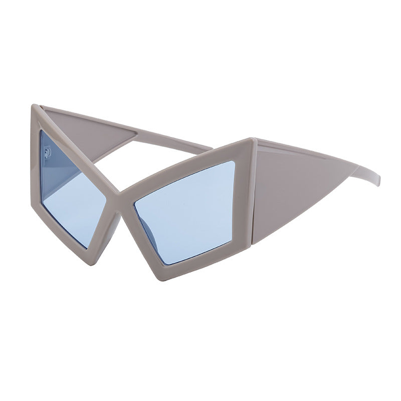 New arrivalStylish large frame cat eye sunglasses European and American Style Personality Hip-Hop Internet Celebrity Beach Party Sunglasses