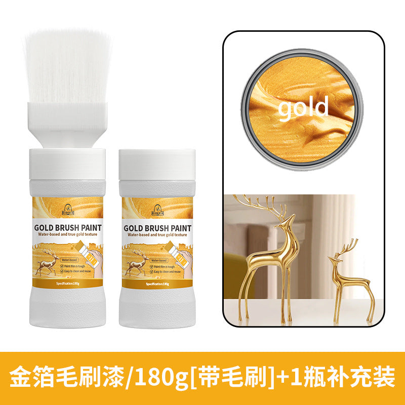 Water-based Gold Leaf Paint Gold Powder Paint gold Art Coating Gold Paint gold Oil Paint Exterior Wall Brand Gold Leaf Brush Paint