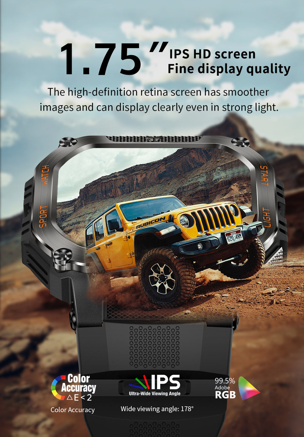 HT34Smart Watch Bluetooth Call True Heart Rate Step Sleep Monitoring3ATM Waterproof Outdoor Sports Three-Proof